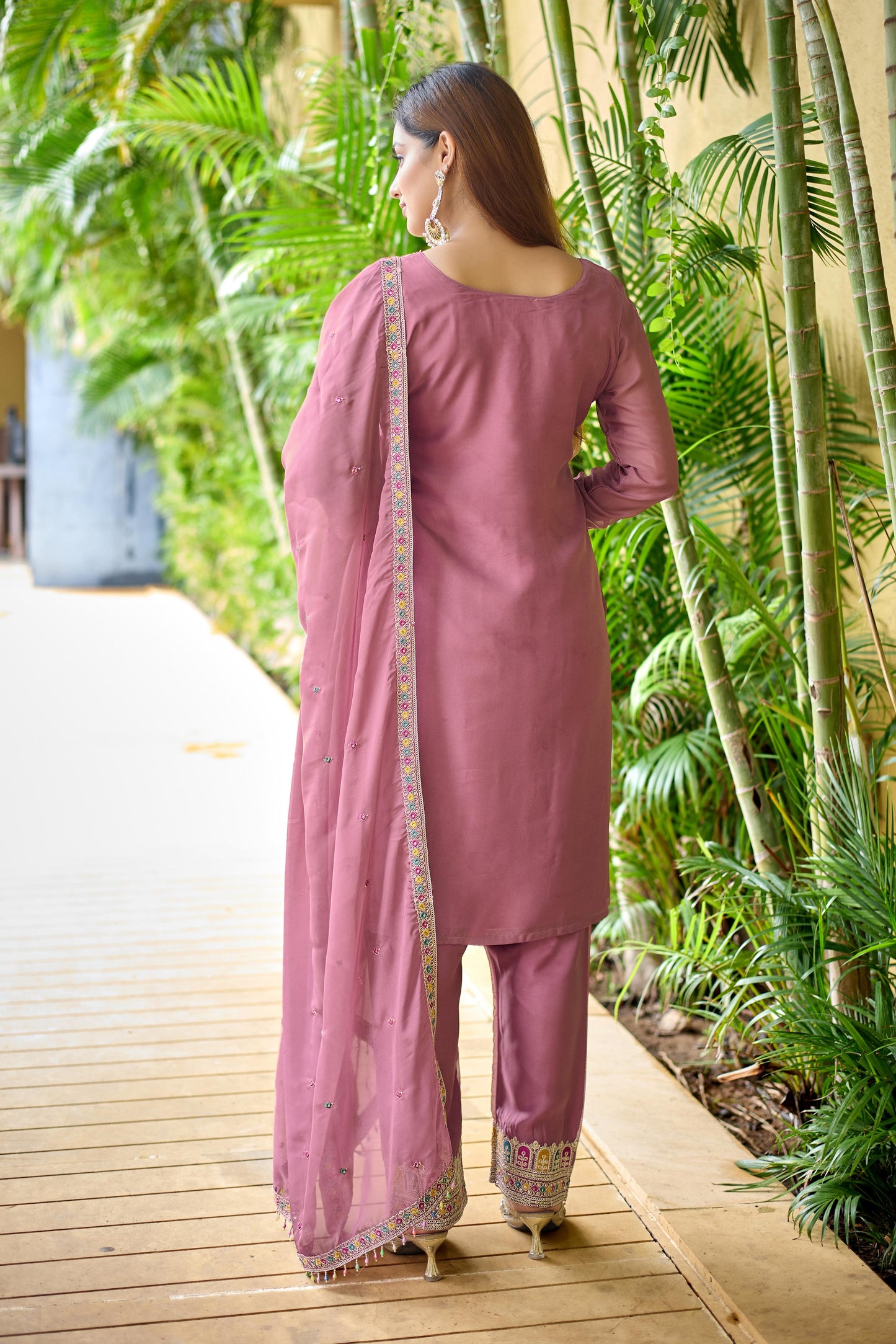 Premium Tebby Organza Silk Co-ord Set with Sequin & Dori Work