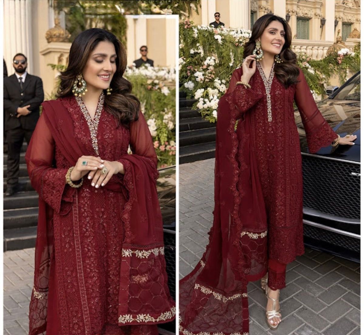 Faux Georgette Top-Bottom And Dupatta Set Fully Stitched