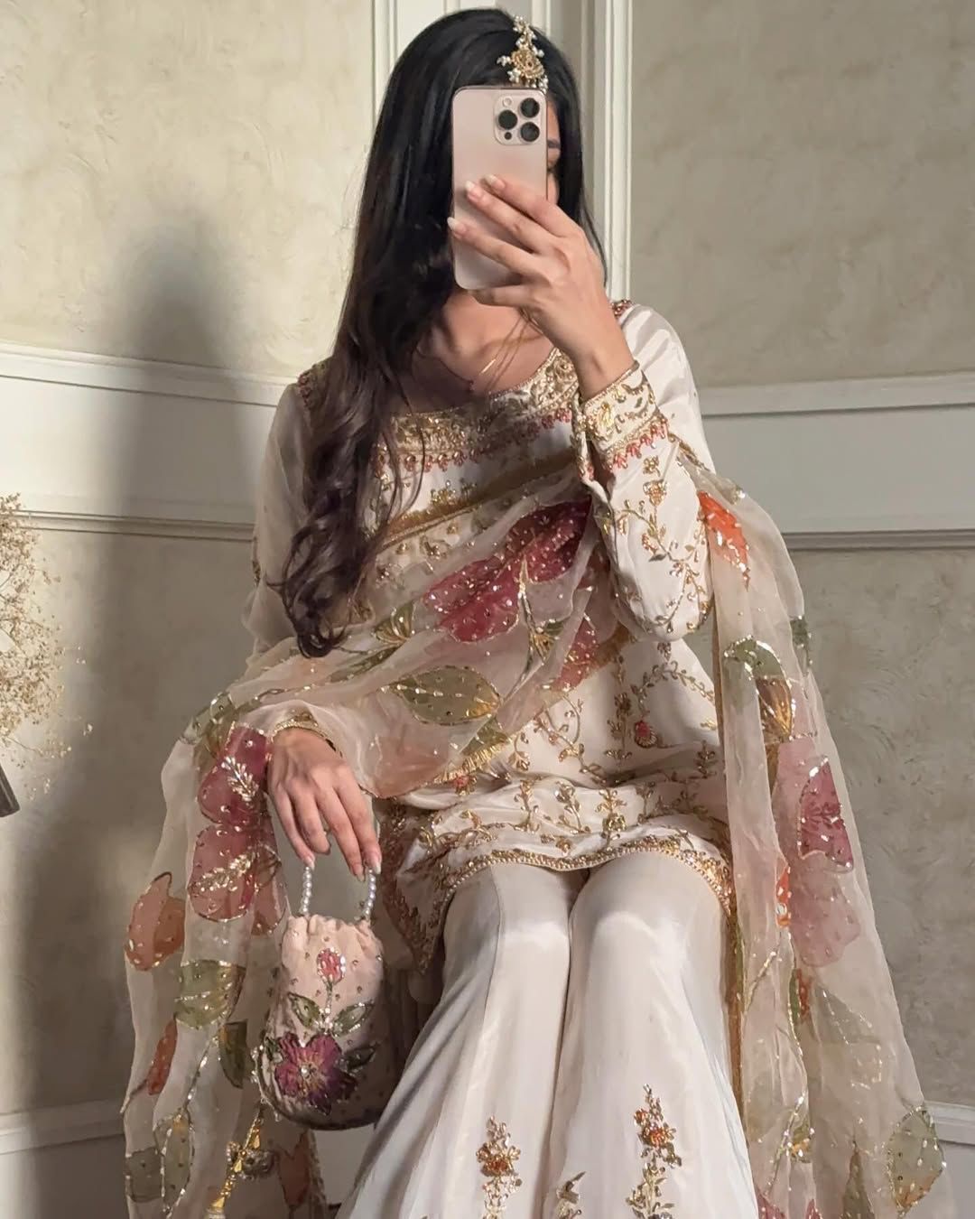EXCLUSIVE DESIGNER CHINON SUIT SET - Featuring Elegant Sequence Embroidery Work