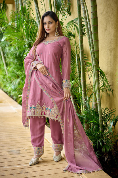 Premium Tebby Organza Silk Co-ord Set with Sequin & Dori Work