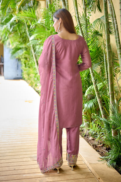 Premium Tebby Organza Silk Co-ord Set with Sequin & Dori Work