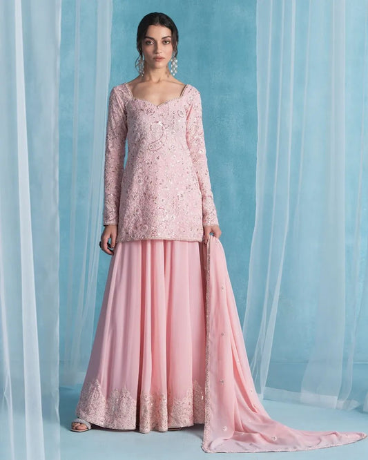 Exclusive Designer Georgette Suit Set with Sequins Embroidery