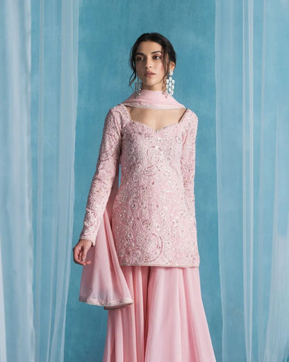 Exclusive Designer Georgette Suit Set with Sequins Embroidery