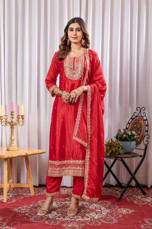 Heavy Embroidery with Fancy Moti Lace, Thread, and Sequin Work