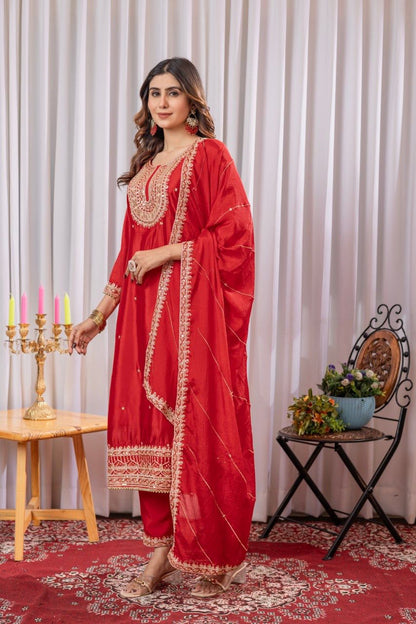 Heavy Embroidery with Fancy Moti Lace, Thread, and Sequin Work