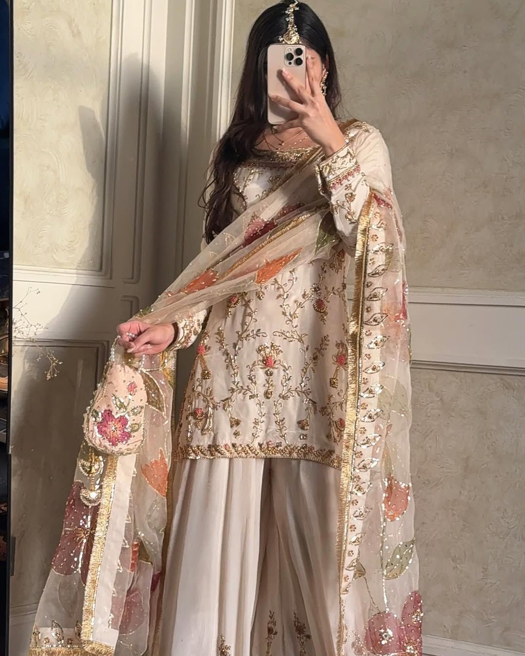 EXCLUSIVE DESIGNER CHINON SUIT SET - Featuring Elegant Sequence Embroidery Work