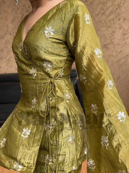 Trending Designer Embroidered Top-Plazzo with Dupatta Set 🔥