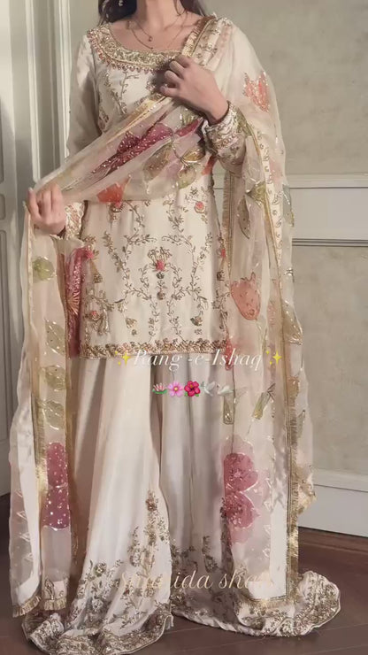 EXCLUSIVE DESIGNER CHINON SUIT SET - Featuring Elegant Sequence Embroidery Work