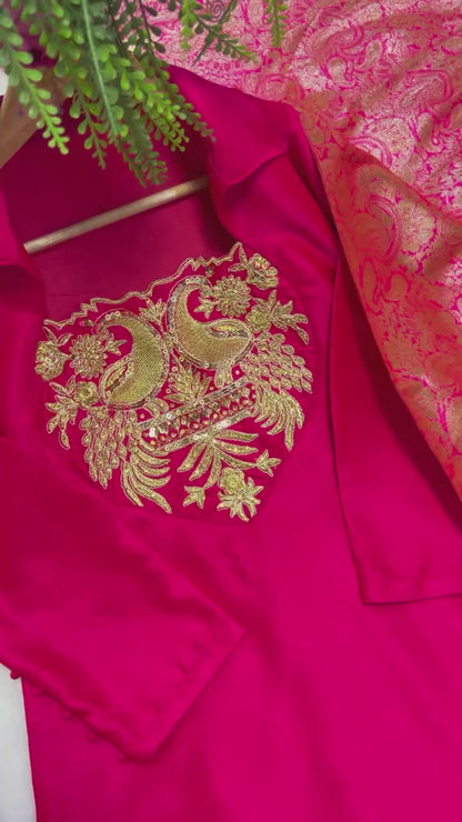 Party Wear Top Paired with Farshi Salwar